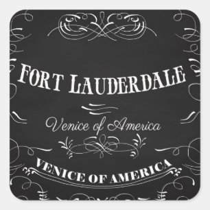Fort Lauderdale Florida - Venedig von Amerika Quadratischer Aufkleber