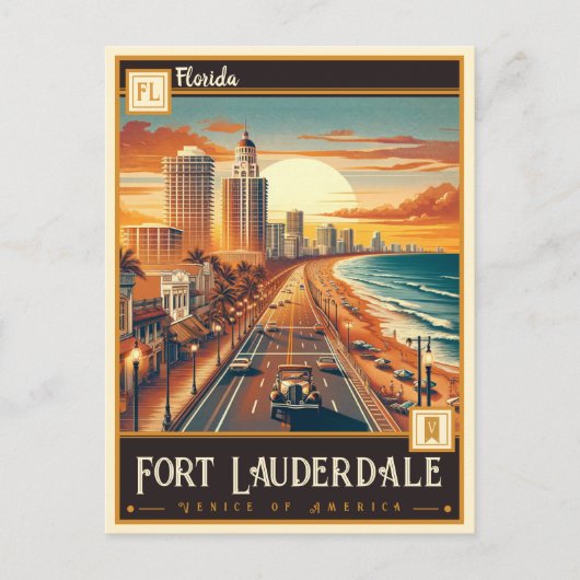 Fort Lauderdale, Florida | VINTAG Postkarte (Vorderseite)