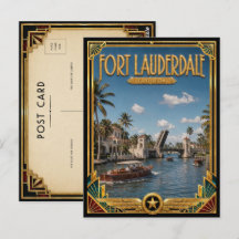 Fort Lauderdale Florida Vintage Art Deco Goldenes