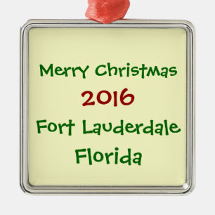 FORT LAUDERDALE-FLORIDA-WEIHNACHTSverzierung 2016 Silbernes Ornament