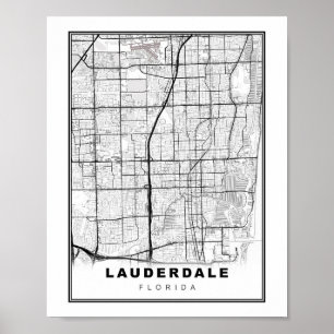 Fort Lauderdale Karte Poster