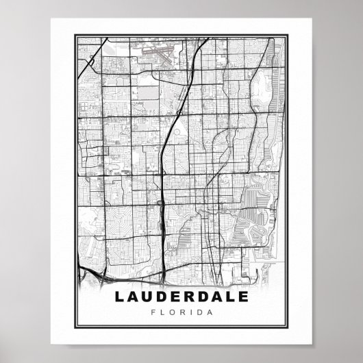 Fort Lauderdale Karte Poster (Vorne)