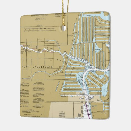 Fort Lauderdale Nautical Chart Keramikornament (Links)