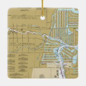 Fort Lauderdale Nautical Chart Keramikornament (Rückseite)
