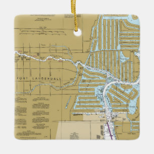 Fort Lauderdale Nautical Chart Keramikornament