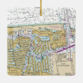 Fort Lauderdale Nautical Chart Keramikornament (Rückseite)