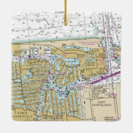 Fort Lauderdale Nautical Chart Keramikornament