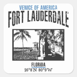 Fort Lauderdale Quadratischer Aufkleber