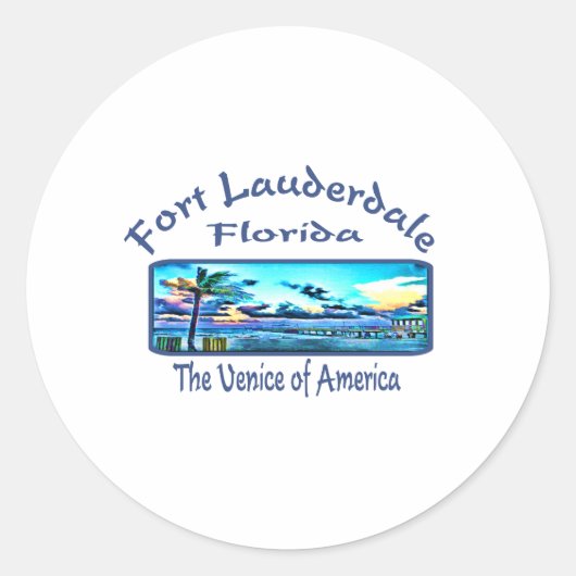 Fort Lauderdale Runder Aufkleber (Vorderseite)