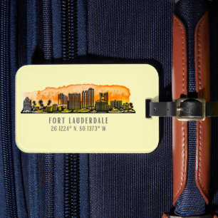 Fort Lauderdale Skyline & Coordinates Gepäckanhänger