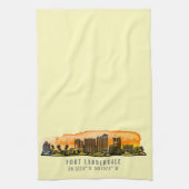 Fort Lauderdale Skyline & Coordinates Geschirrtuch (Vertikal)