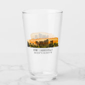 Fort Lauderdale Skyline & Coordinates Glas (Vorderseite)