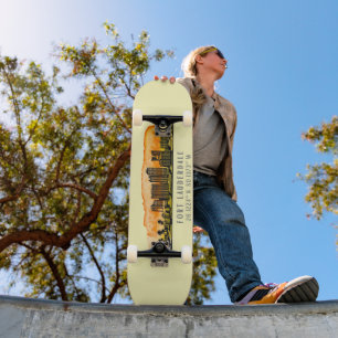 Fort Lauderdale Skyline & Coordinates Skateboard