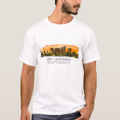 Fort Lauderdale Skyline & Coordinates T-Shirt (Vorderseite)