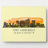 Fort Lauderdale Skyline & Coordinates Tabletop Fotoplatte (Vorderseite)