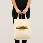 Fort Lauderdale Skyline & Coordinates Tragetasche<br><div class="desc">Tote Tasche mit Fort Lauderdale City Skyline Silhouette mit Längen- und Breitengraden und Sonnenuntergang Wasserfarbe</div>