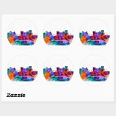 Fort Lauderdale Skyline Runder Aufkleber (Blatt)