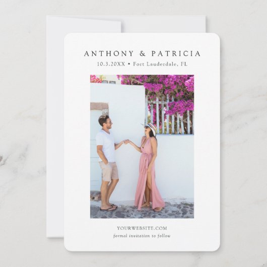 Fort Lauderdale Wedding Florida Save the Date Einladung (Rückseite)