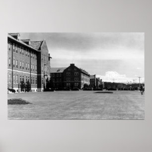 Fort Lewis, WA Ansicht der Kasernen und der Mount Poster