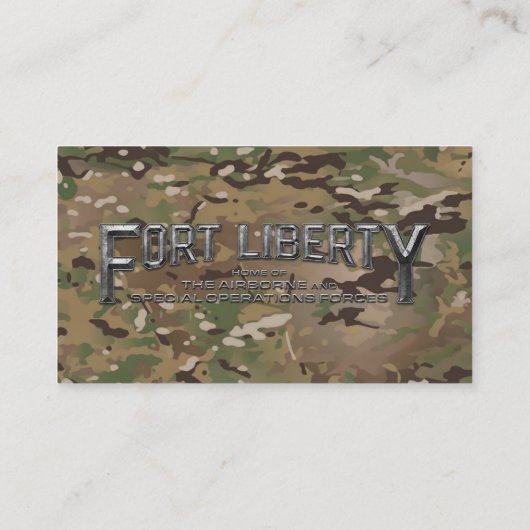 Fort Liberty Customizable Camouflage Business Card Visitenkarte (Rückseite)