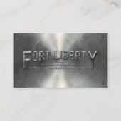 Fort Liberty Customizable Metallic Business Card Visitenkarte (Rückseite)