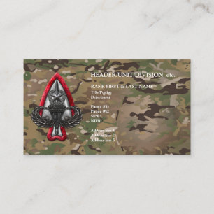 Fort Liberty Customizable OCP Camouflage Business Visitenkarte