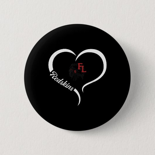 Fort Loramie Redskins Logo Halbherz Slogan Hs Button (Vorderseite)