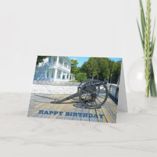 Fort Mackinac Canon auf Mackinac Island Geburtstag Karte