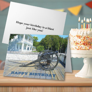 Fort Mackinac Canon auf Mackinac Island Geburtstag Karte