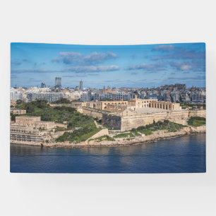 Fort Manoel und Sliema aus Valletta, Malta Banner