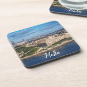 Fort Manoel und Sliema aus Valletta, Malta Getränkeuntersetzer (Linke Seite)