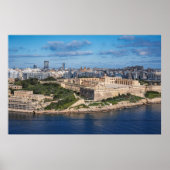 Fort Manoel und Sliema aus Valletta, Malta Poster (Vorne)