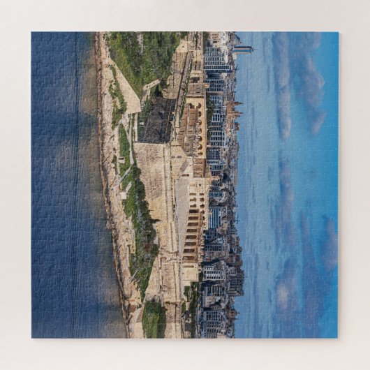 Fort Manoel und Sliema aus Valletta, Malta Puzzle (Horizontal)