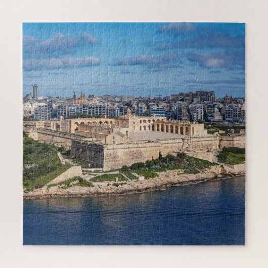 Fort Manoel und Sliema aus Valletta, Malta Puzzle (Vertikal)