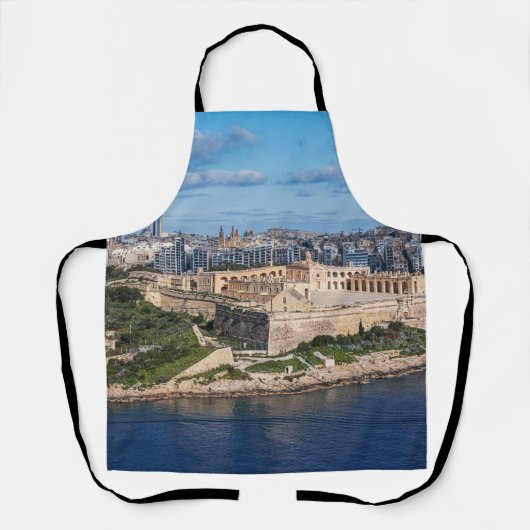Fort Manoel und Sliema aus Valletta, Malta Schürze (Vorderseite)