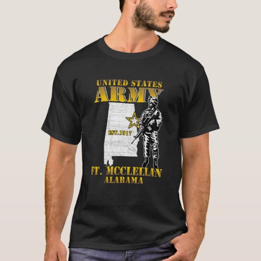 Fort McClellan Alabama Map Ft McClellan Chemical C T-Shirt (Vorderseite)