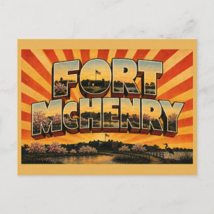 Fort McHenry Maryland Hafen Kirschblüten Kunst Postkarte