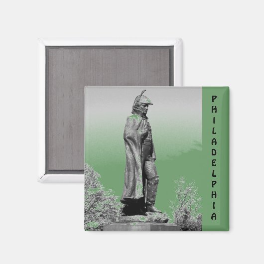 Fort McHenry Statue B+W Magnet (Vorderseite/Rückseite)