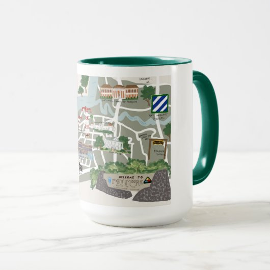 Fort Moore Map Kaffee Tasse (VorderseiteRechts)