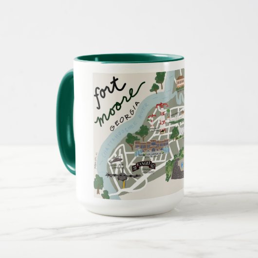Fort Moore Map Kaffee Tasse (Vorderseite Links)