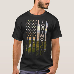 Fort Morgan Alabama Summer Sunset American Flag Pa T-Shirt