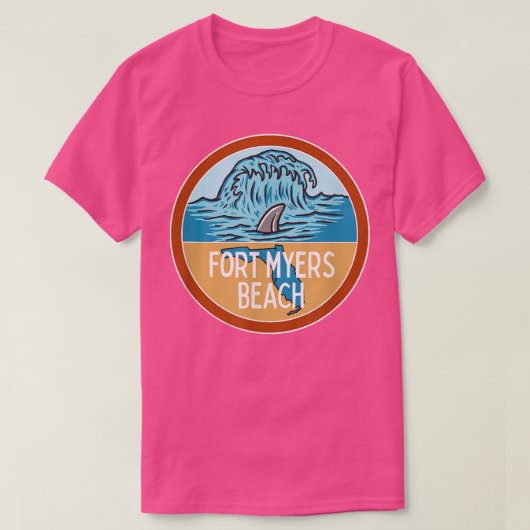 Fort Myers Beach Florida FL Ocean Wave Shark Fin V T-Shirt (Design vorne)