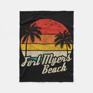 Fort Myers Beach Florida Fl Vintage Sonnenuntergan Fleecedecke