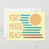 Fort Myers Beach Florida geometrischer Sonnenunter Postkarte (Vorne/Hinten)