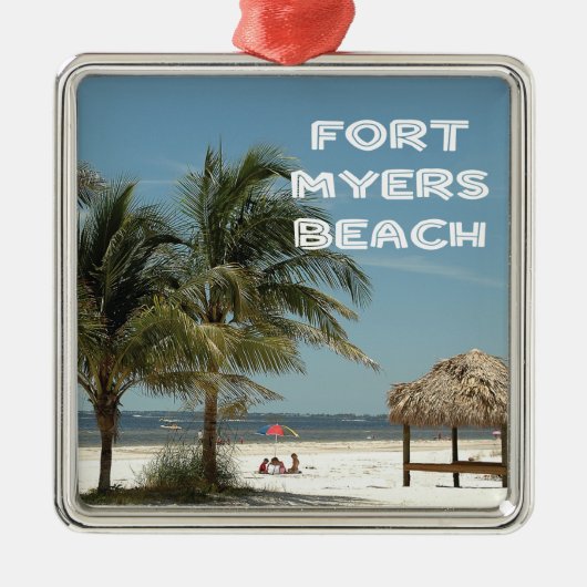 Fort Myers Beach Florida Ornament Aus Metall (Vorne)