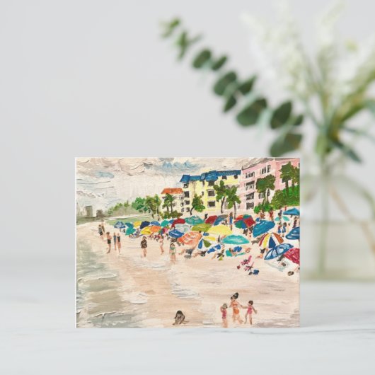 "Fort Myer's Beach" Gemälde von Willlowcatdesigns Postkarte (Stehend Vorderseite)
