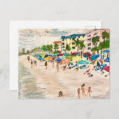 "Fort Myer's Beach" Gemälde von Willlowcatdesigns Postkarte (Vorne/Hinten)