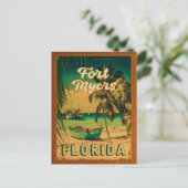 Fort Myers Beach Retro Florida Retro Souvenir 80er Postkarte (Stehend Vorderseite)