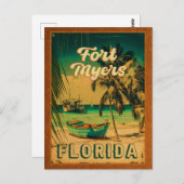 Fort Myers Beach Retro Florida Retro Souvenir 80er Postkarte (Vorne/Hinten)