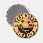 Fort Myers Beach Retro - Florida Retro Souvenir Magnet (Vorderseite/Rückseite)